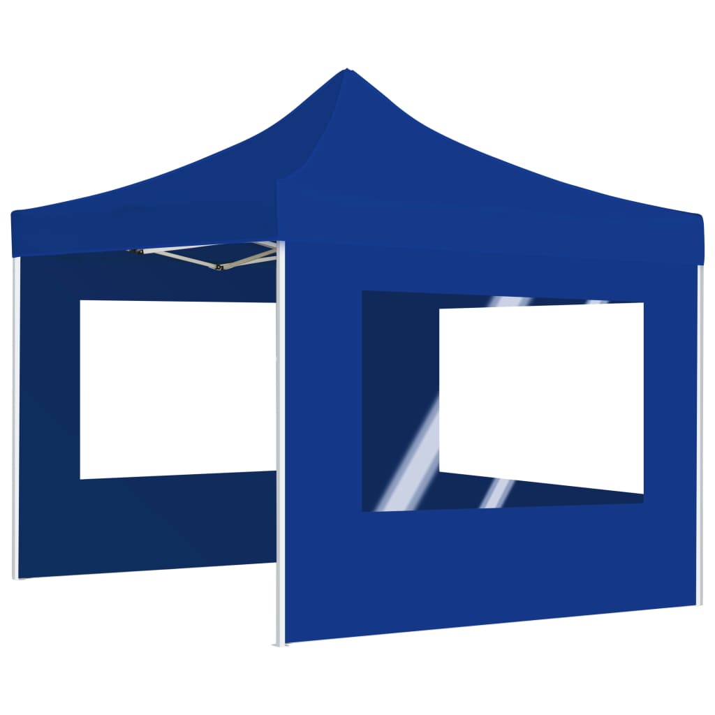 Partytent inklapbaar met wanden 2x2 m aluminium blauw