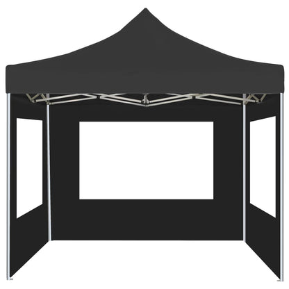 Partytent inklapbaar met wanden 2x2 m aluminium antraciet