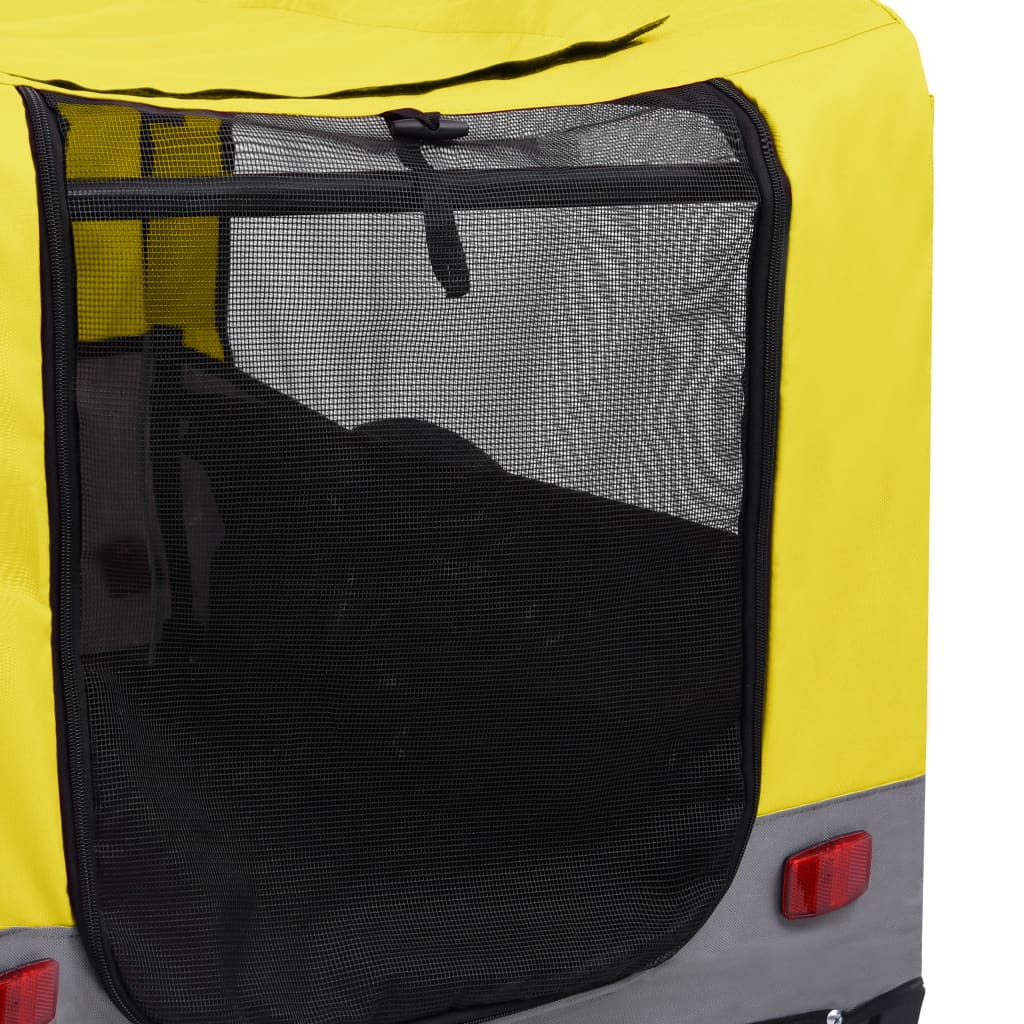 Fietstrailer en hondenwagen 2-in-1 geel en grijs
