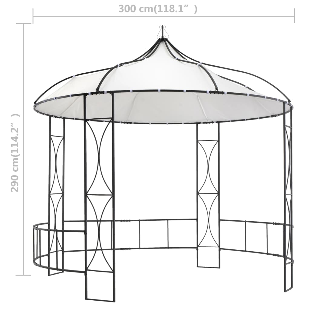 Prieel rond 300x290 cm wit