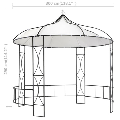 Prieel rond 300x290 cm wit