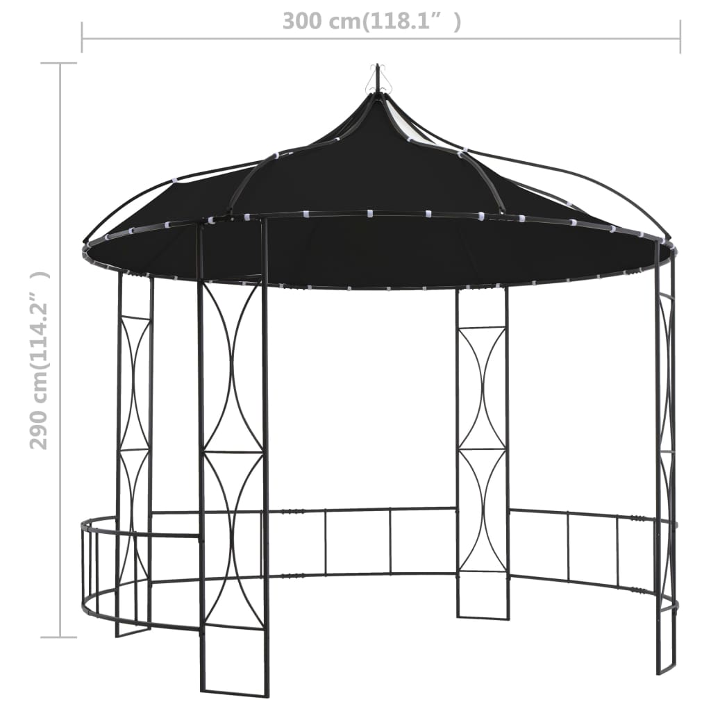 Prieel rond 300x290 cm antraciet