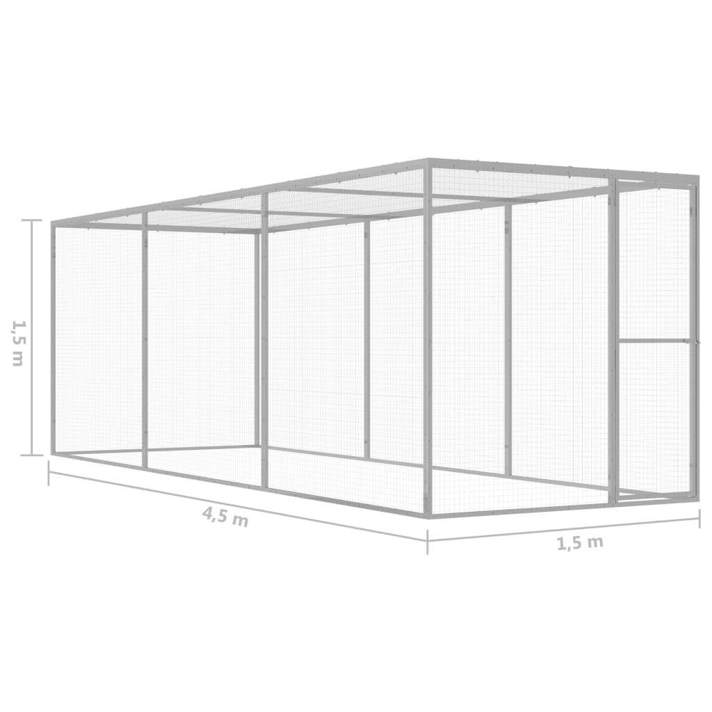 Kattenkooi 4,5x1,5x1,5 m gegalvaniseerd staal