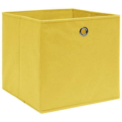 Opbergboxen 4 st 32x32x32 cm stof geel