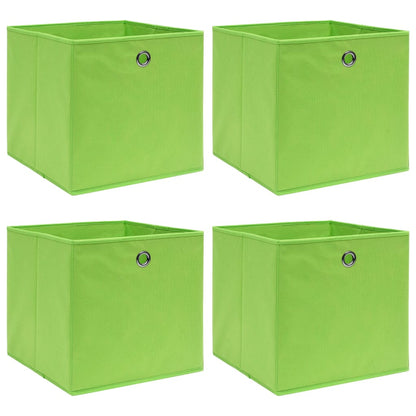 Opbergboxen 4 st 32x32x32 cm stof groen