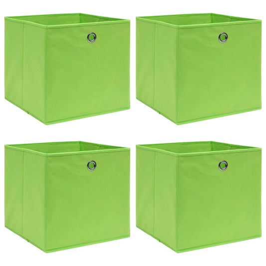 Opbergboxen 4 st 32x32x32 cm stof groen
