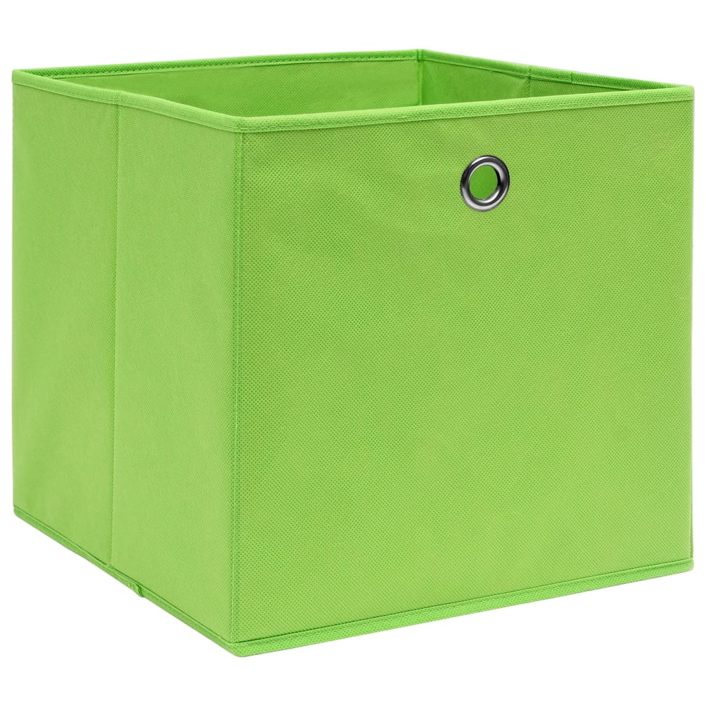 Opbergboxen 10 st 32x32x32 cm stof groen