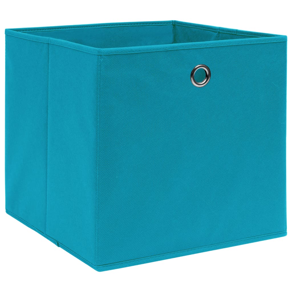 Opbergboxen 4 st 32x32x32 cm stof babyblauw