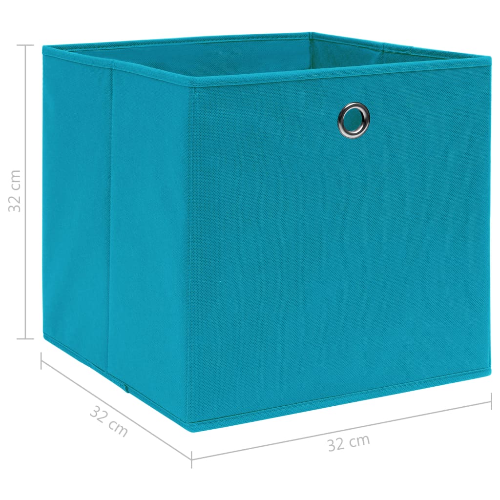Opbergboxen 4 st 32x32x32 cm stof babyblauw