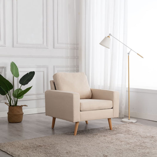 Fauteuil stof crème