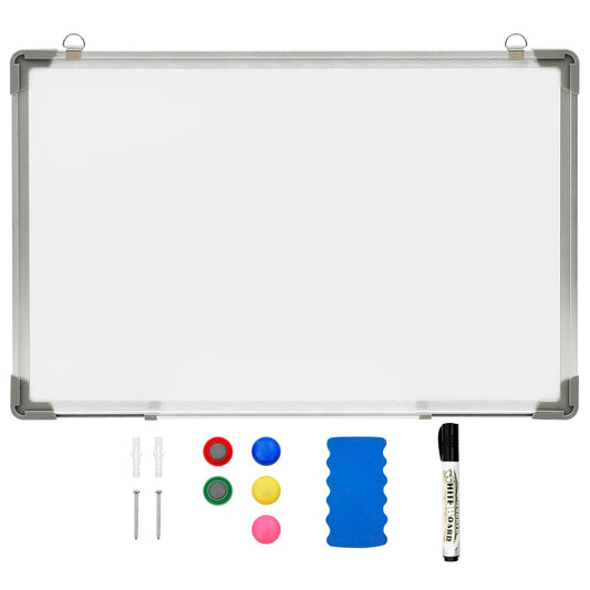 vidaXL Whiteboard magnetisch 50x35 cm staal wit