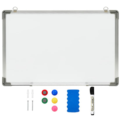 vidaXL Whiteboard magnetisch 60x40 cm staal wit