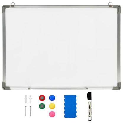 Whiteboard magnetisch 70x50 cm staal wit