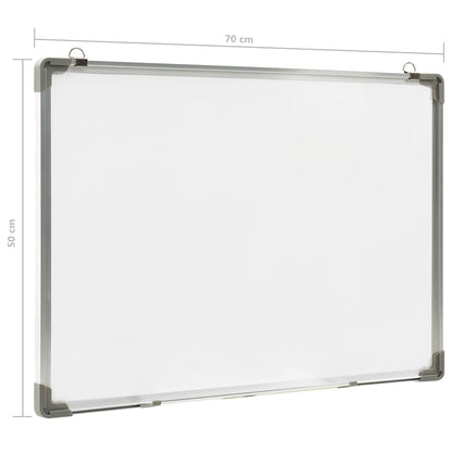 Whiteboard magnetisch 70x50 cm staal wit