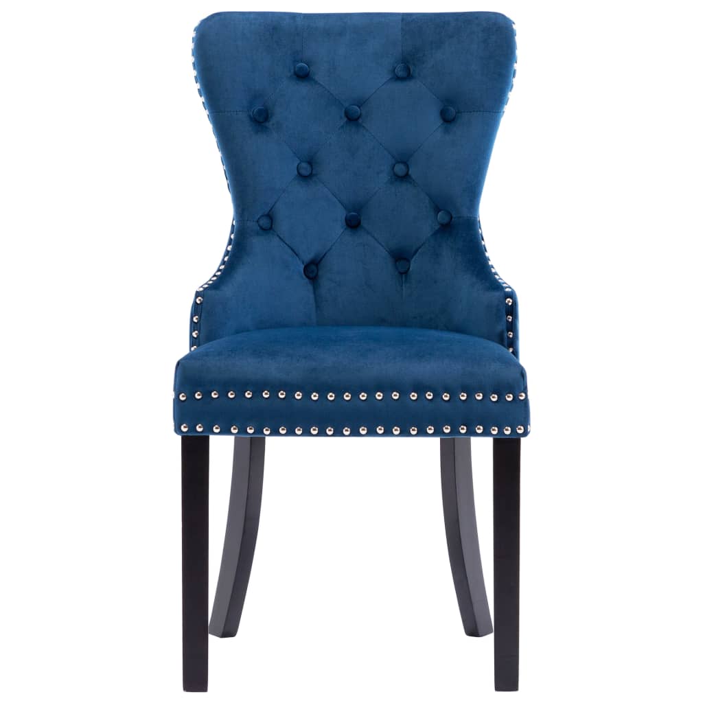 Eetkamerstoelen 2 st fluweel blauw