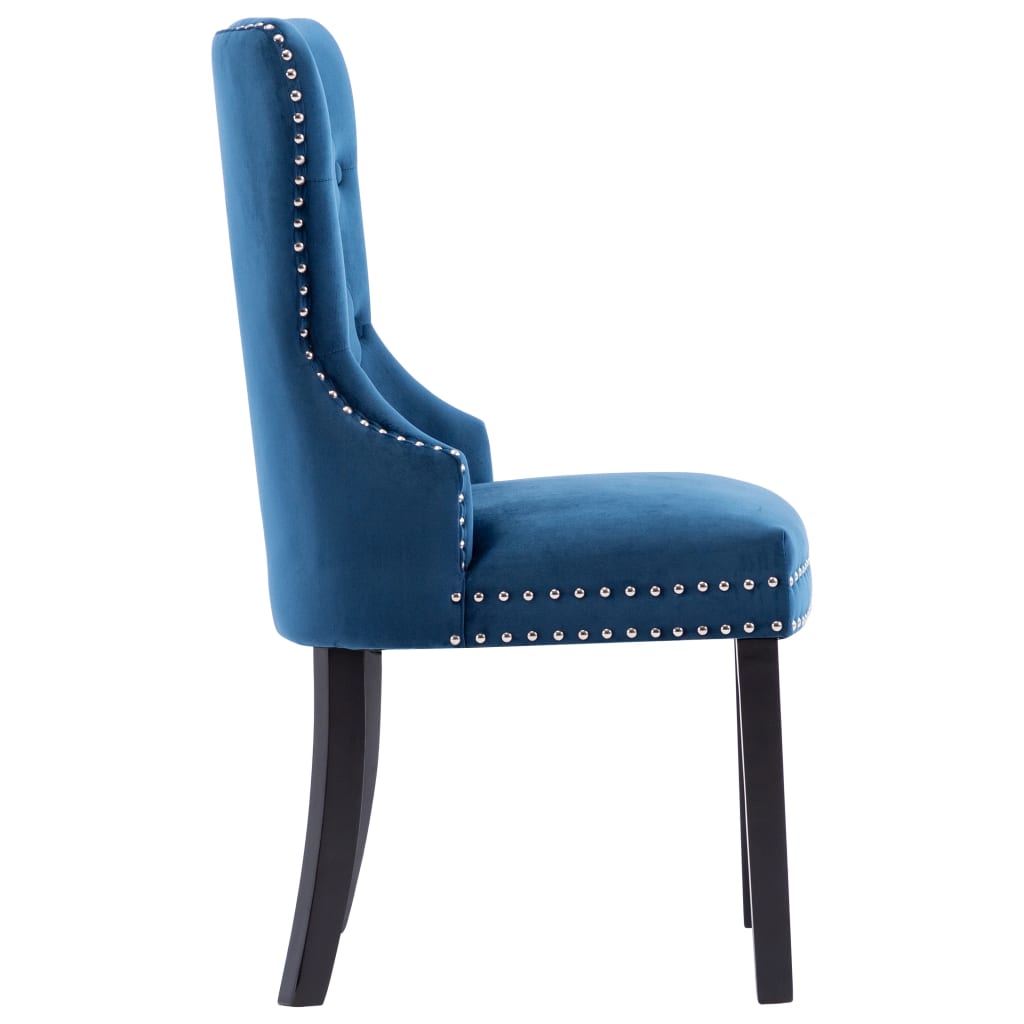 Eetkamerstoelen 2 st fluweel blauw