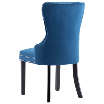 Eetkamerstoelen 2 st fluweel blauw