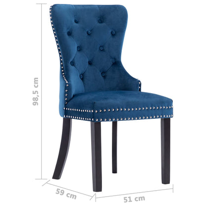 Eetkamerstoelen 2 st fluweel blauw