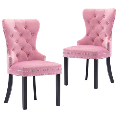 Eetkamerstoelen 2 st fluweel roze