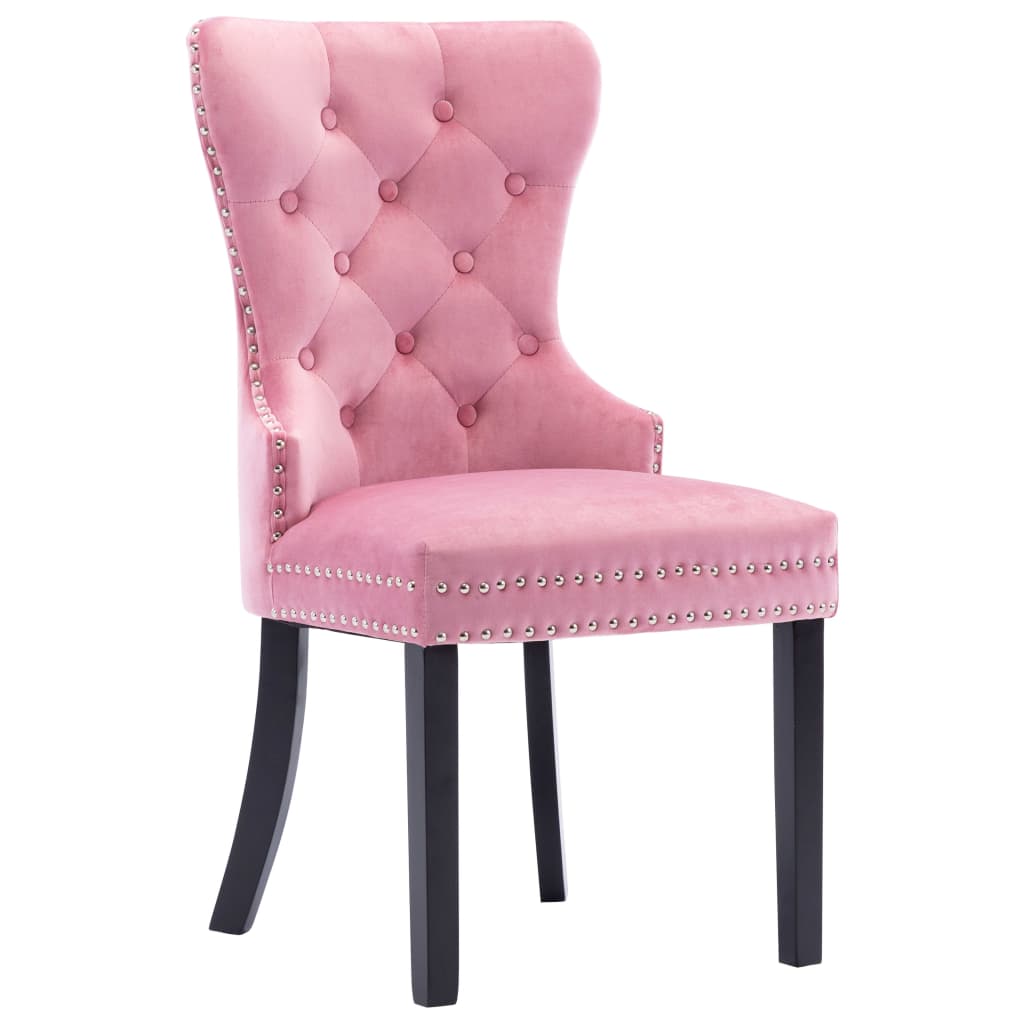 Eetkamerstoelen 2 st fluweel roze