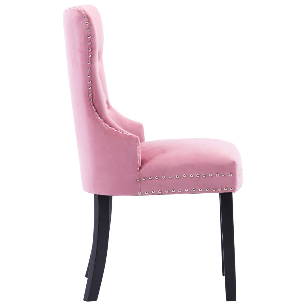 Eetkamerstoelen 2 st fluweel roze