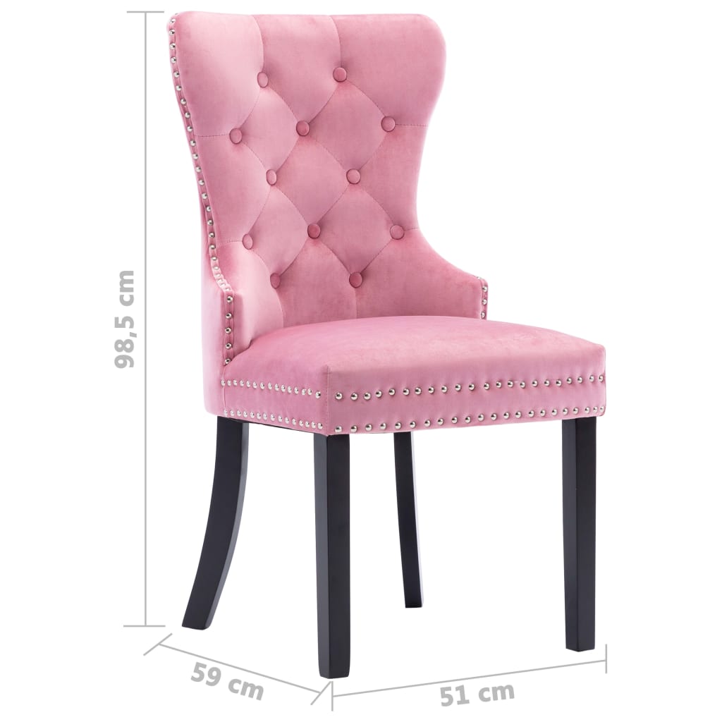 Eetkamerstoelen 2 st fluweel roze