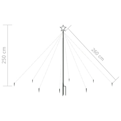 Kerstboomverlichting waterval binnen buiten 400 LED's 2,5 m