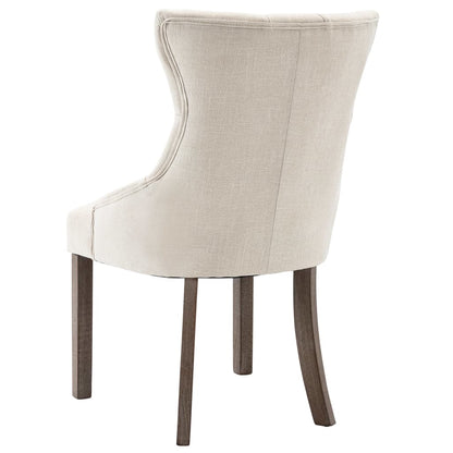 Eetkamerstoelen 2 st stof beige