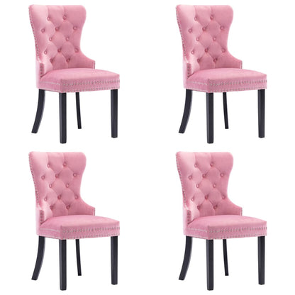 Eetkamerstoelen 4 st fluweel roze