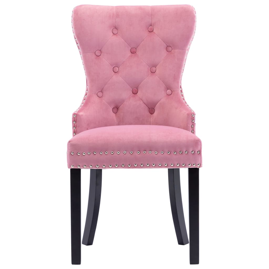 Eetkamerstoelen 4 st fluweel roze