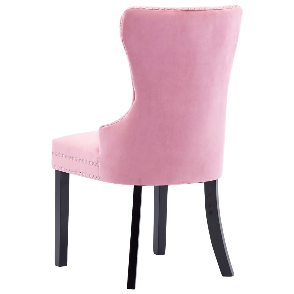 Eetkamerstoelen 4 st fluweel roze