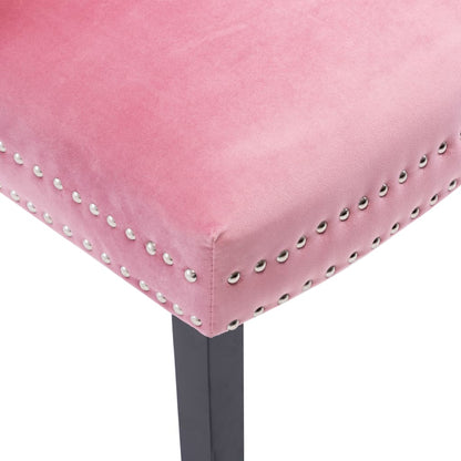 Eetkamerstoelen 4 st fluweel roze