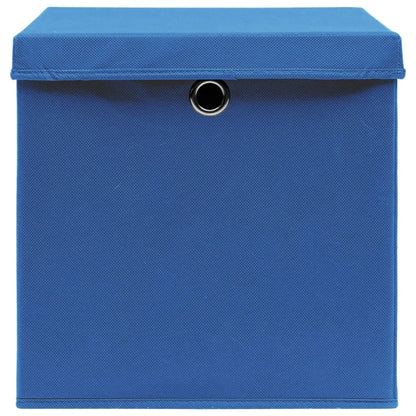 Opbergboxen met deksel 4 st 28x28x28 cm blauw