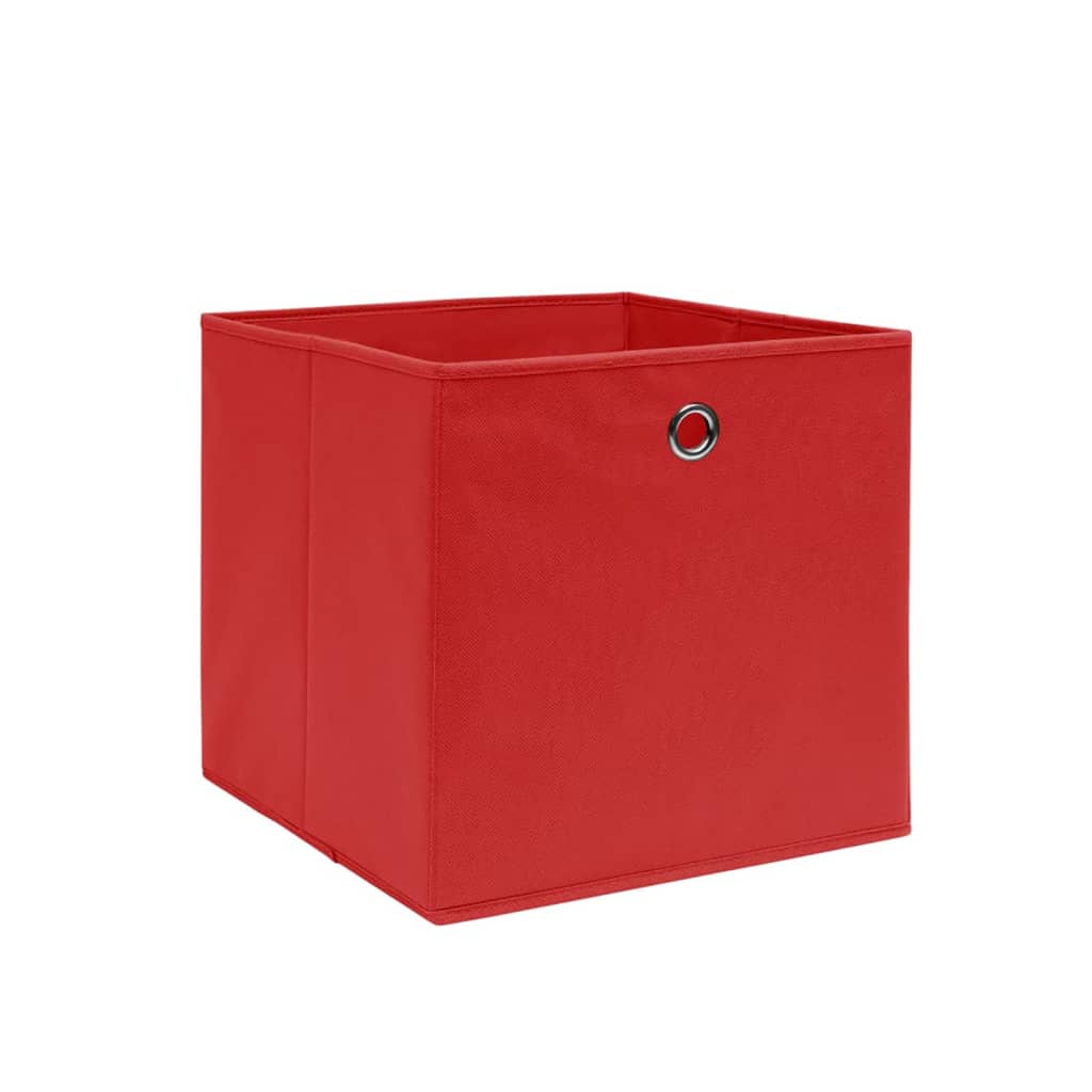 Opbergboxen 4 st 28x28x28 cm nonwoven stof rood