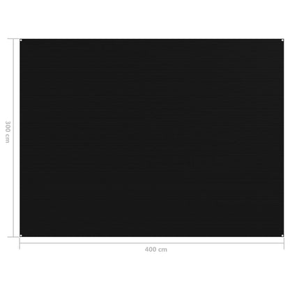 vidaXL Tenttapijt 300x400 cm zwart