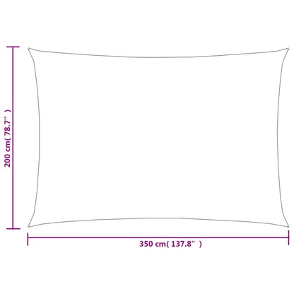 Zonnezeil rechthoekig 160 g/m² 2x3,5 m HDPE lichtgroen