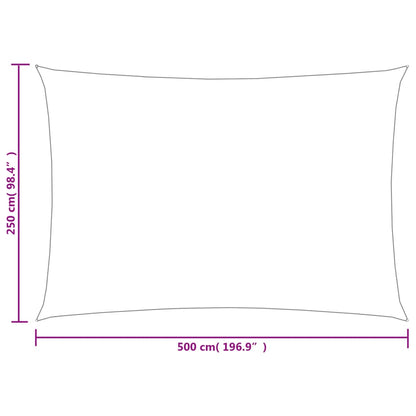 Zonnezeil rechthoekig 160 g/m² 2,5x5 m HDPE lichtgroen