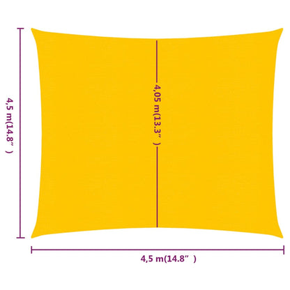 Zonnezeil 160 g/m² vierkant 4,5x4,5 m HDPE geel