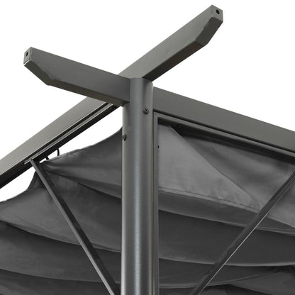 Pergola met uittrekbaar dak 180 g/m² 3x3 m staal antracietkleur