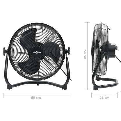 Vloerventilator 3 snelheden 115,2 W 60 cm zwart