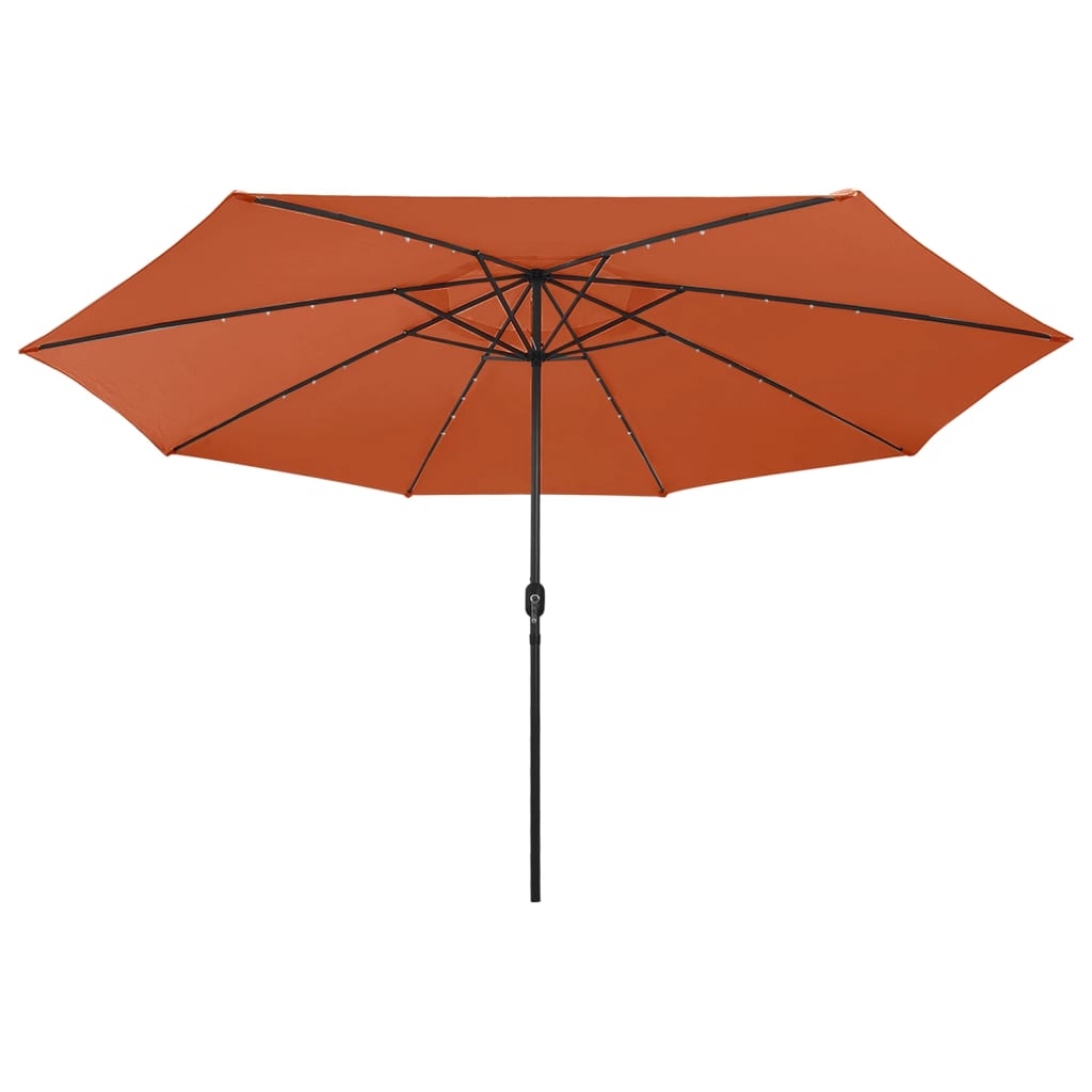 Parasol met LED-verlichting metalen paal 400 cm terracottakleur