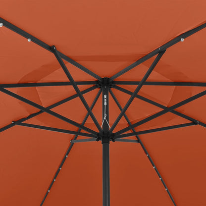 Parasol met LED-verlichting metalen paal 400 cm terracottakleur