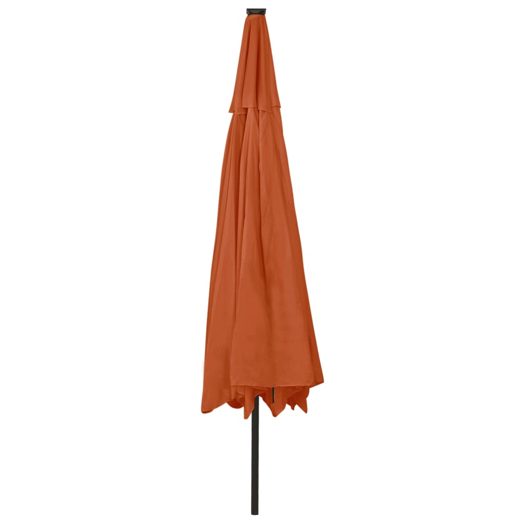 Parasol met LED-verlichting metalen paal 400 cm terracottakleur