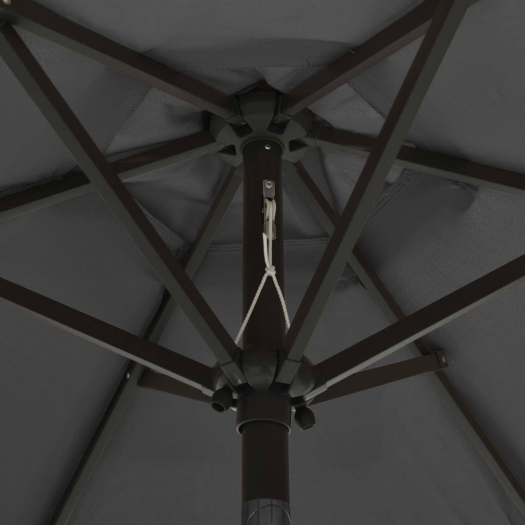 Parasol met LED-verlichting 200x211 cm aluminium antracietkleurig