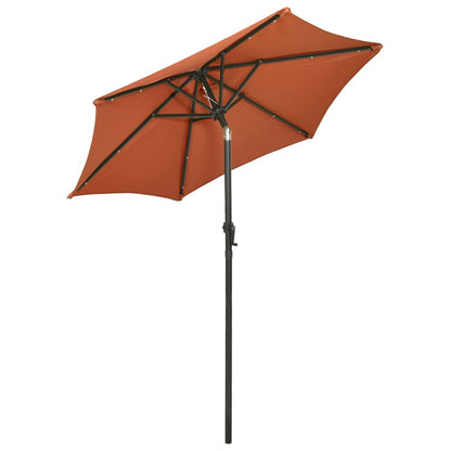 Parasol met LED-verlichting 200x211 cm aluminium terracottakleurig