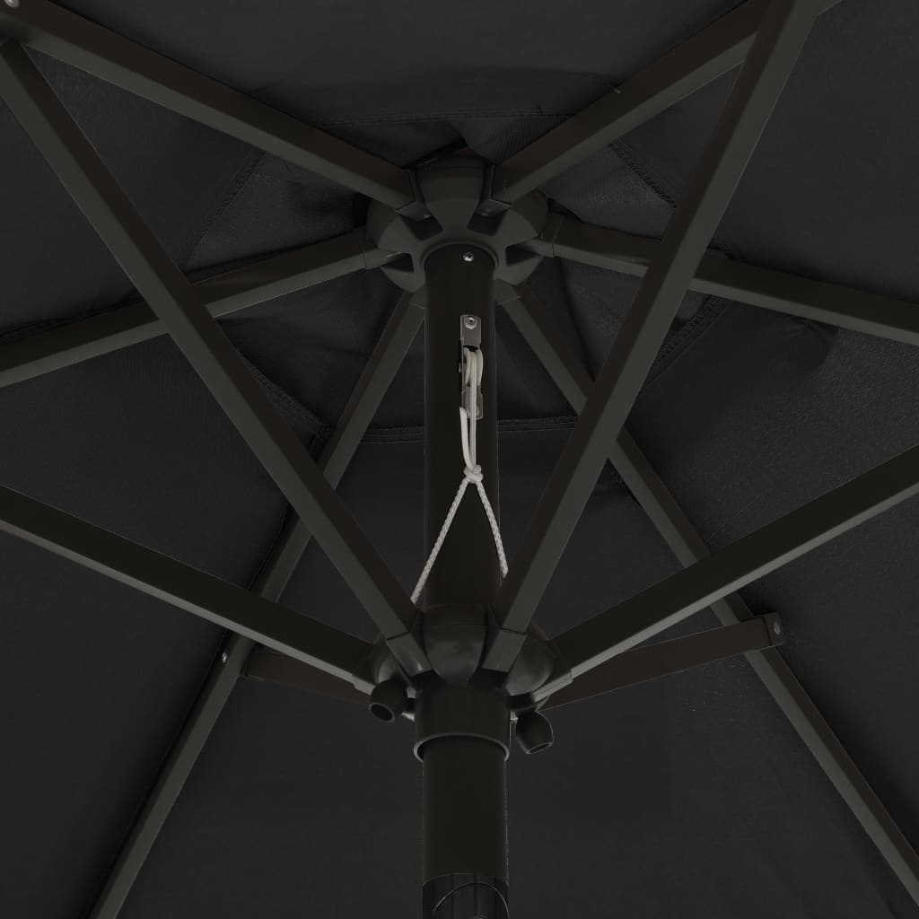 Parasol met LED-verlichting 200x211 cm aluminium zwart