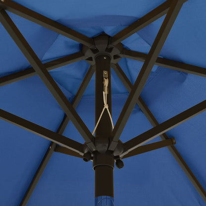 Parasol met LED-verlichting 200x211 cm aluminium azuurblauw