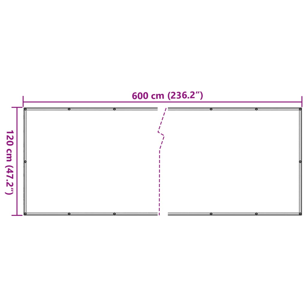 Balkonscherm 120x600 cm oxford stof antraciet