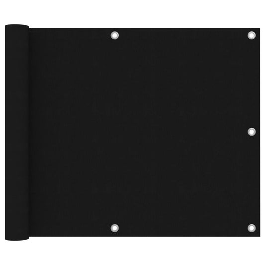 Balkonscherm 75x600 cm oxford stof zwart