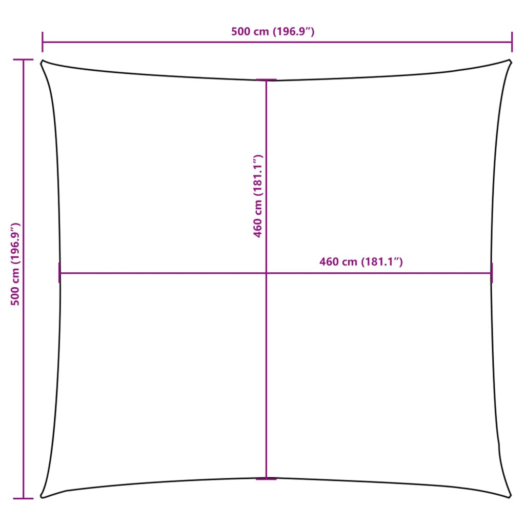 Zonnescherm vierkant 5x5 m oxford stof antracietkleurig